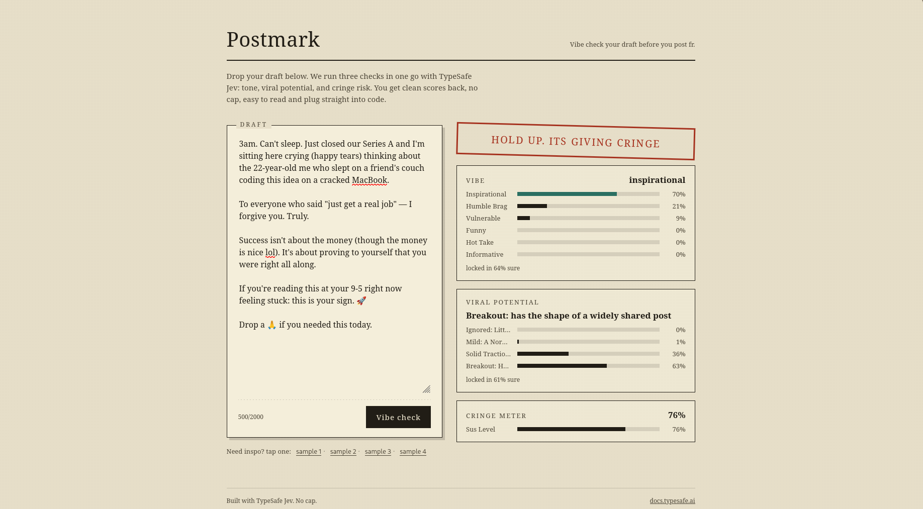 Postmark flow